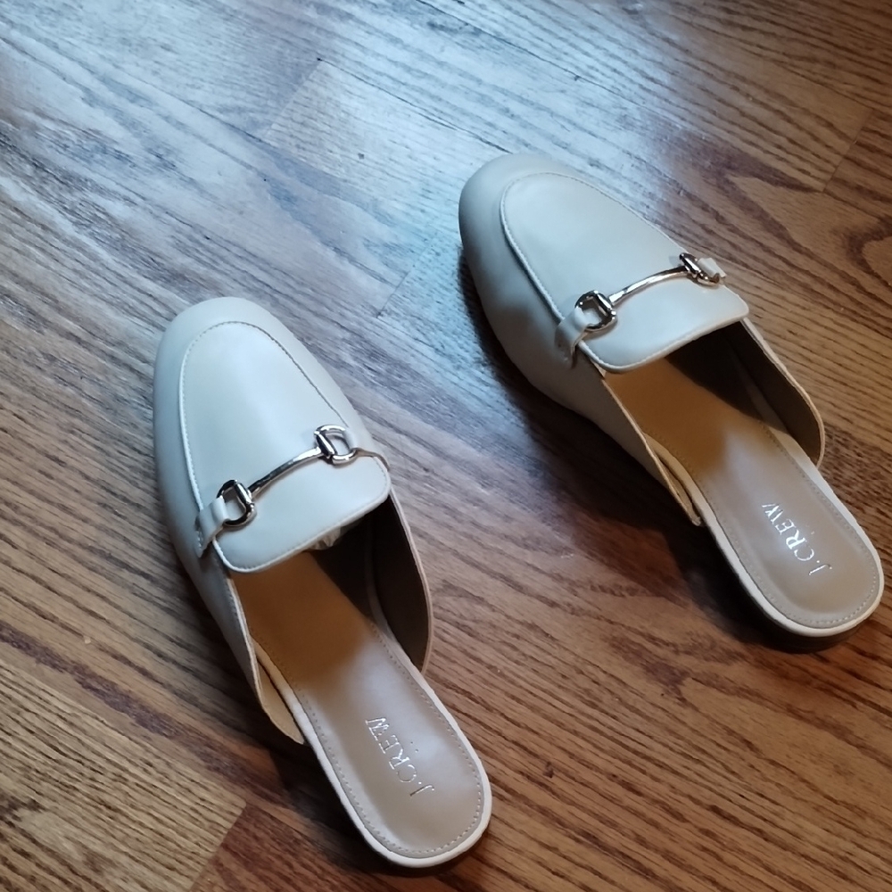 J. Crew Women's Cream Mules with Silver Accents - Picture 5 of 15